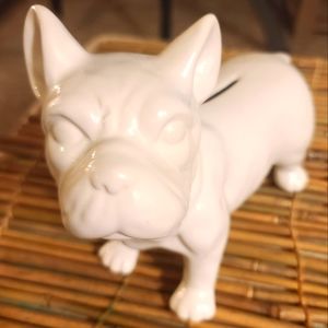 Ceramic Standing French Bulldog bank.